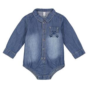 شومیز جین آستین بلند نوزادی دخترانه - ایدکس Baby Girls Denim Long Sleeve Shirt - Idexe