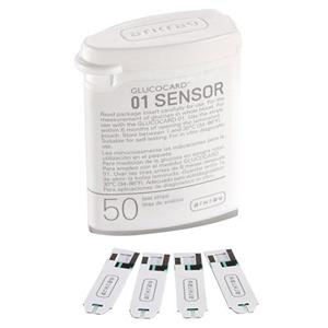نوار تست قند خون آرکری مدل Glucocard-01 Sensor بسته 50 عددی Arkray Glucocard-01 Sensor Test Strips pack of 50