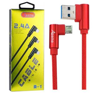 کابل میکرو یو اس بی Apama A-1 2.4A 1m دو سر L روکش دار