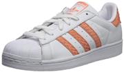 adidas Women's Superstar W, White/Chalk Coral/Legacy, 7 M US