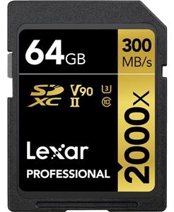کارت حافظه SDXC لکسار مدل Professional کلاس 10 استاندارد UHS-II U3 سرعت 2000X به همراه ریدر UHS-II ظرفیت 64 گیگابایت Lexar Professional UHS-II U3 Class 10 2000X SDXC With UHS-II Reader - 64GB