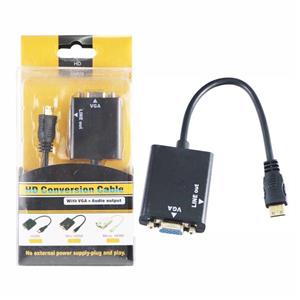 تبدیل P-net Mini HDMI To VGA به همراه صدا 