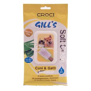 دستمال شستشو سگ و گربه croci gills بسته 6عددی