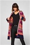 ژاکت زنانه اسپریت (آمریکا) Strick-Cardigan mit farbenfrohem Muster