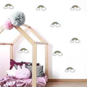 استیکر اتاق کودک مدل rainbow بسته 24 عددی