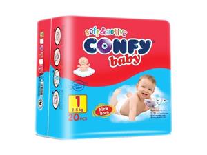 پوشک کانفی سایز 1 بسته 20 عددی Confy Size 1 Diaper Pack of 20