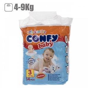 پوشک کانفی سایز 3 بسته 14 عددی Confy Size 3 Diaper Pack of 14