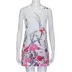 Clearance! Ruhiku GW Womens Dress Summer O-Neck Boho Sleeveless Floral Printed Beach Mini Dress Casual T-Shirt Short Dress