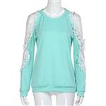 Howstar Women's Long Sleeve T-Shirts, Lace Blouse Off Shoulder Ladies Tops Elegant Party Shirts