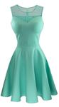 Sylvestidoso Women's A-Line Pleated Sleeveless Little Cocktail Party Dress with Floral Lace