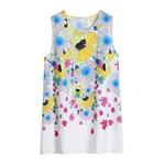 Clearance! Ruhiku GW Womens Dress Summer O-Neck Boho Sleeveless Floral Printed Beach Mini Dress Casual T-Shirt Short Dress