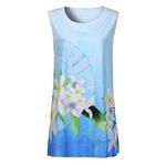 Clearance! Ruhiku GW Womens Dress Summer O-Neck Boho Sleeveless Floral Printed Beach Mini Dress Casual T-Shirt Short Dress