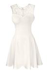 Sylvestidoso Women's A-Line Pleated Sleeveless Little Cocktail Party Dress with Floral Lace