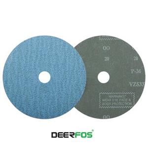سنباده دیسکی فیبری زیرکونیا خمیری DEERFOS VZ533 قطر 11.5 سانت P80