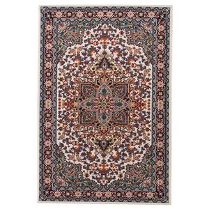 گلیم ماشینی شش متری دنیای فرش طرح هریس کد 421 زمینه کرم