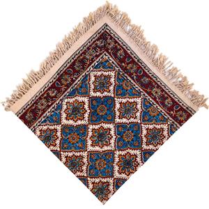 قلمکاری  رومیزی قلمکار عطریان طرح خشتی مدل G275 -