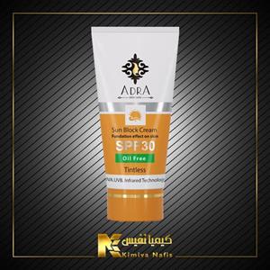 کرم ضد آفتاب SPF 30 بی رنگ آدرا حجم 50 میلی لیتر 