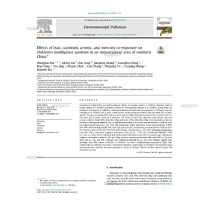 Effects of lead, cadmium, arsenic, and mercury co-exposure on children's intelligence quotient in an industrialized area of southern China*