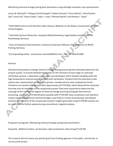 Monitoring chemical changes during food sterilisation using ultrahigh resolution mass spectrometry 