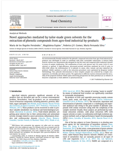 Novel approaches mediated by tailor-made green solvents for the extraction of phenolic compounds from agro-food industrial by-products 