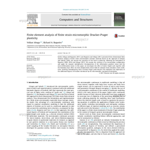 Finite element analysis of finite strain micromorphic Drucker-Prager plasticity 