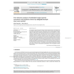 Free vibration analysis of embedded single-layered nanoplates and graphene sheets by using the multiple time scale method 