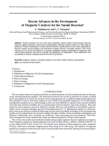 Recent Advances in the Development of Magnetic Catalysts for Suzuki Reaction1 