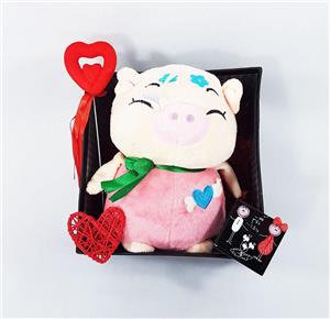 پک هدیه ولنتاین عروسک خوک بامزه 20 سانتی متری 
