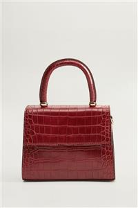 کیف دوشی پوست تمساح قرمز زنانه چرم 1582487 Mango