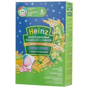 سرلاک غذای کمکی سه غله و بابونه بدون شیر مخصوص شب هاینز HEINZ 