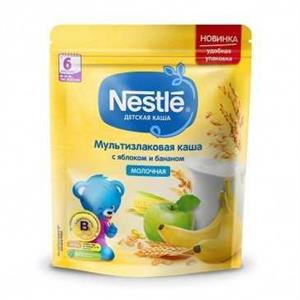 سرلاک غلات موز سیب و ذرت با شیر نستله Nestle 