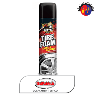 اسپری تمیز کننده و براق کننده لاستیک خودرو گل پخش حجم 650 میلی‌لیتری Golpakhsh 650ml Tire Foam