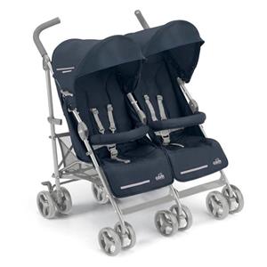 کالسکه دوقلوی رنگ سرمه ای خاکستری کم Cam