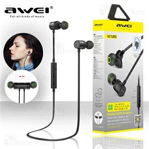 هندزفری بلوتوث اوی AWEI WT20 Wireless Earphone طراحی مگنتی و ضد تعریق...
