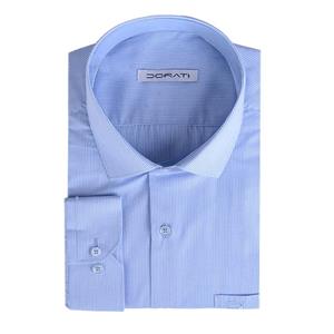 ​پیراهن مردانه آبی روشن چهارخانه ریز