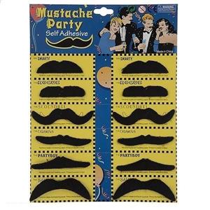 ست سیبیل نمایشی مدل Black Mustache بسته 12 عددی Black Mustache Dramatic Set Mustache Pack Of 12