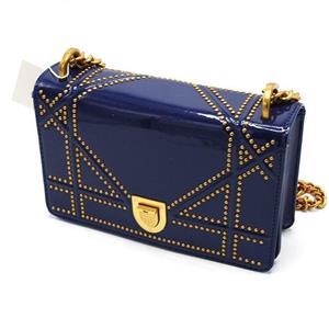 کیف شانه ای دیور ورنی سرمه ای