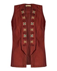 جلیقه زنانه مدل آویشن آجری