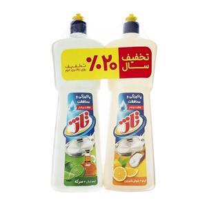 پک مایع ظرفشویی سرکه و جوش شیرین 2عددی1+1لیتری تاژ