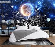 پوستر دیواری طرح آسمان شب و ماه DP-3249