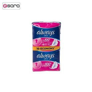 نوار بهداشتی الویز قطر نازک مدل Super Plus بسته 16 عددی Always Ultra Super Plus Sanitary Pad 16pcs