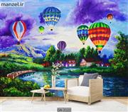 پوستر دیواری طرح نقاشی بالون و طبیعت DA-2122