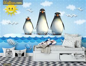 پوستر دیواری پنگوئن کارتونی DP-1341 