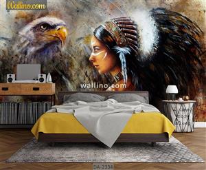 پوستر دیواری طرح نقاشی دختر عقاب DA 2334 