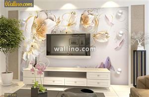 پوستر دیواری گل و ماهی و مروارید DP-1300 