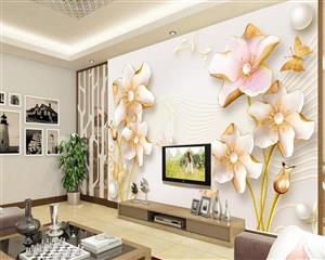 پوستر دیواری گل با شاخه های طلایی DP 1337 