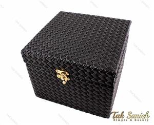 جعبه کادویی قفل دار چرمی مستطیلی سایز متوسط مدل Box-2879-M