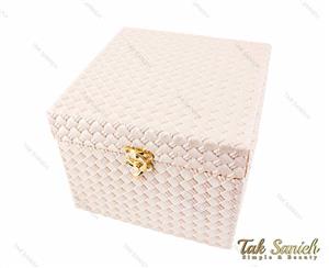 جعبه کادویی چرمی قفل دار مکعب مستطیل سایز متوسط مدل Box-2877-M