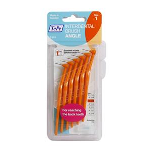 مسواک بین دندانی دسته دار تپه مدل انجل سایز 1  تعداد ۶ عددی Tepe Angle Interdental Brush Size 1 Pack Of 6