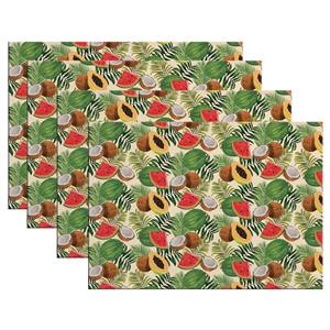 زیربشقابی طرح میوه های گرمسیری کد IDM 85 بسته 4 عددی